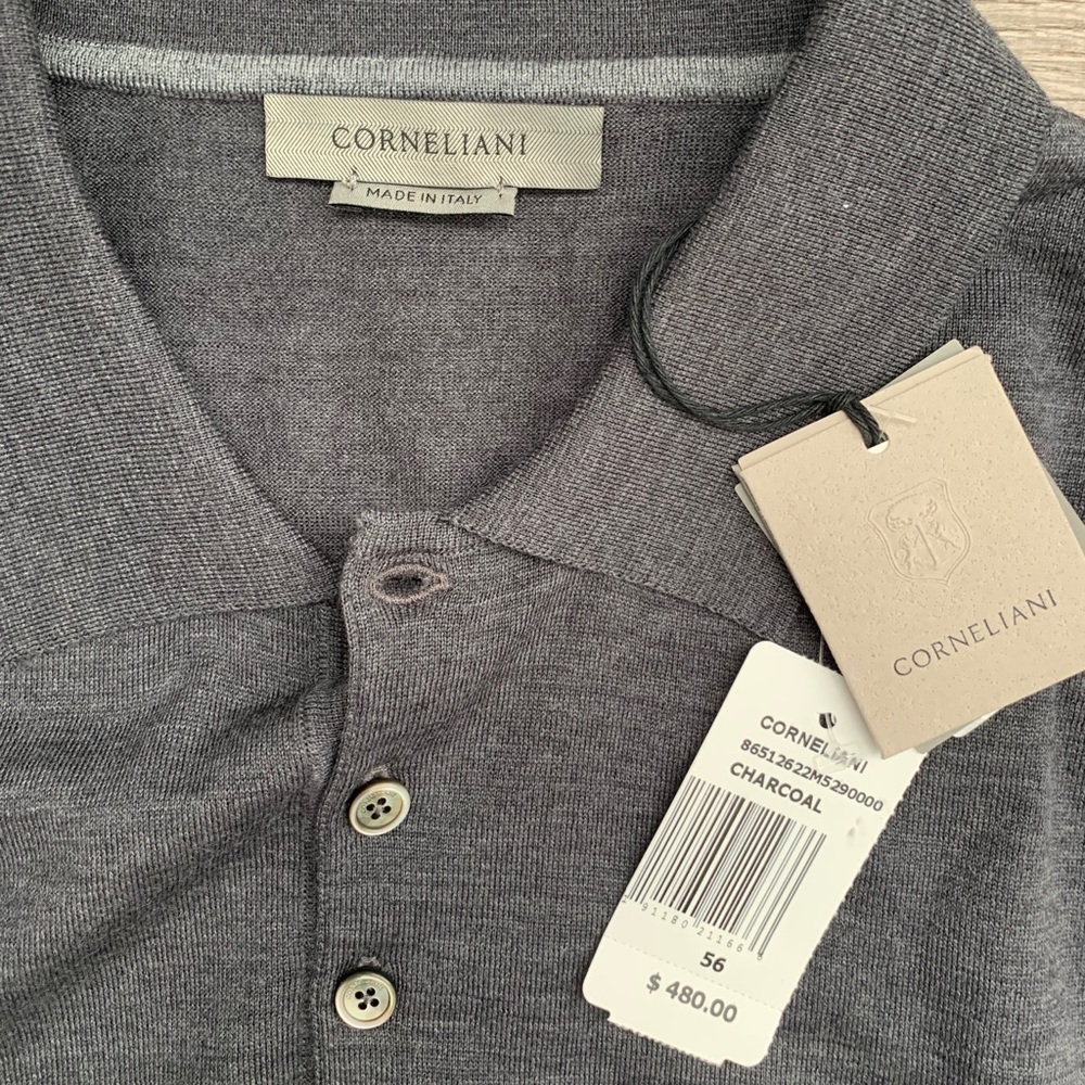 New with Tags- Corneliani Gray Long Sleeve Sweater